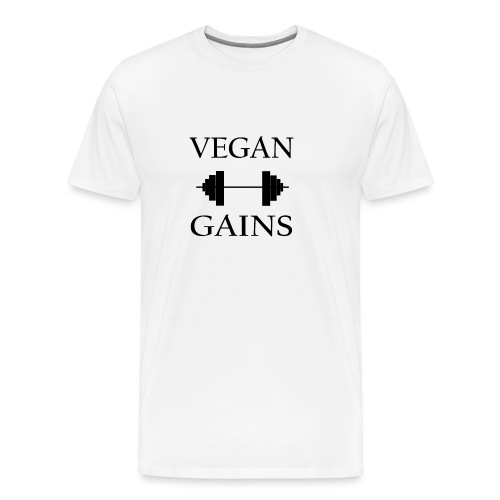 Vegan Gains in black font - Men's Premium T-Shirt