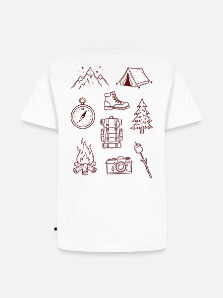 Adventure Enthusiast Camping Doodle Collage - Men's Premium T-Shirt - white