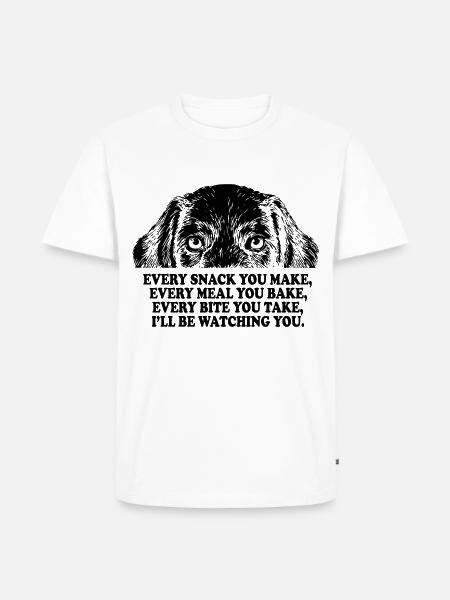 Dog Watching Snack Meal Bite - Men's Premium T-Shirt - white