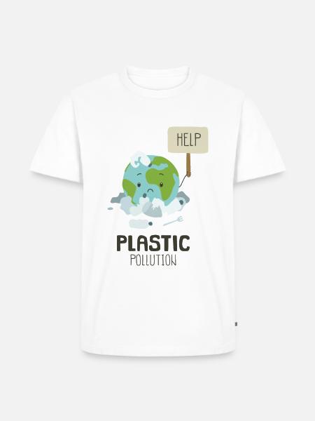 Earth Suffering Plastic Pollution - Men's Premium T-Shirt - white