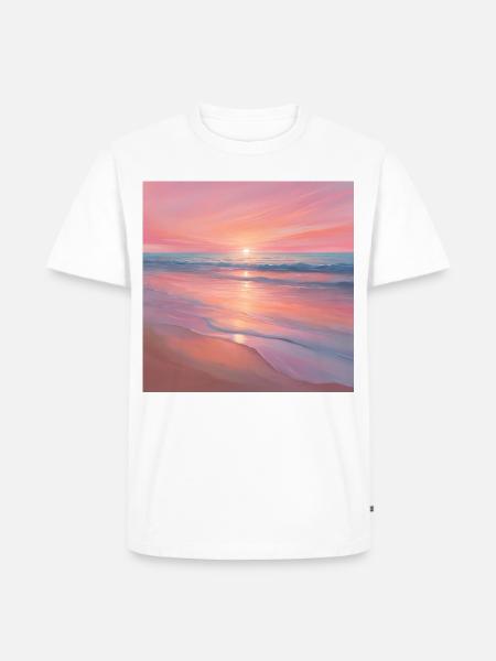 Pink Sunset Ocean Scene - Men's Premium T-Shirt - white