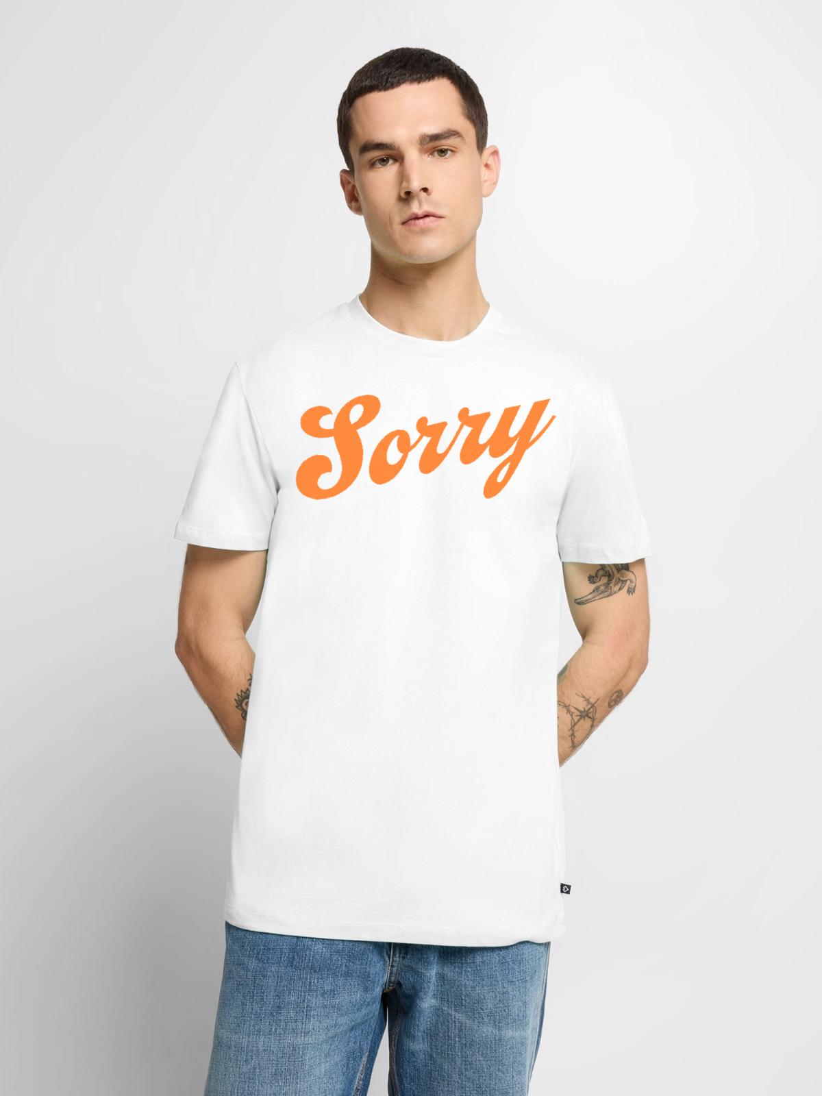 Sorry - Men's Premium T-Shirt - white - Front - Nico (187cm)