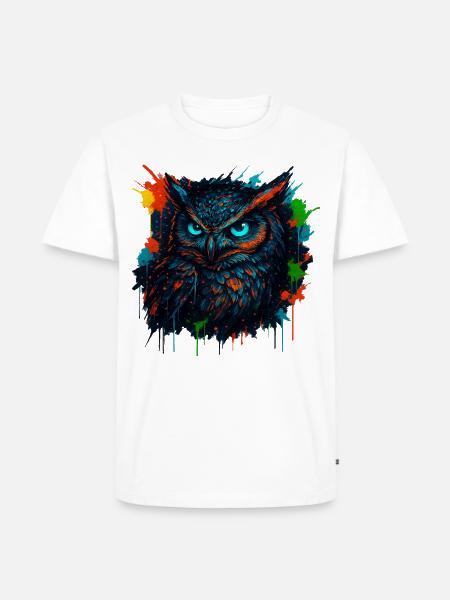 Owl Neon Splash - Men's Premium T-Shirt - white