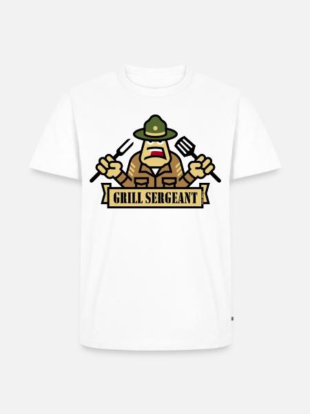 Grill Sergeant (Grilling / BBQ / Barbecue) - Men's Premium T-Shirt - white