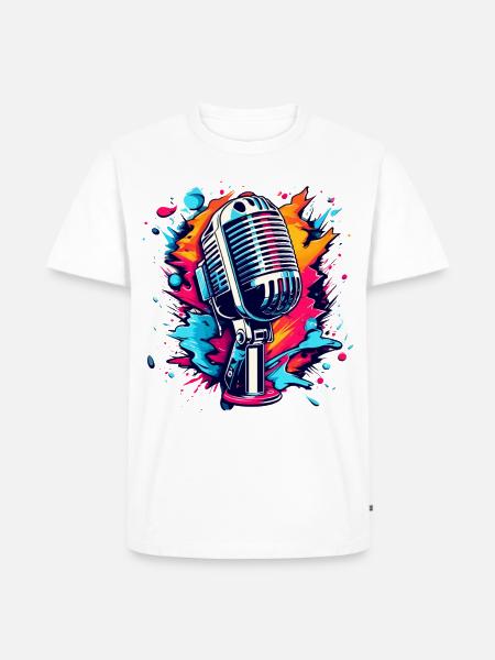 Colourful Microphone Splash - Men's Premium T-Shirt - white