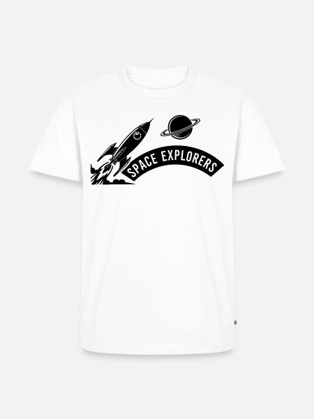 Space Explorers Logo - Men's Premium T-Shirt - white
