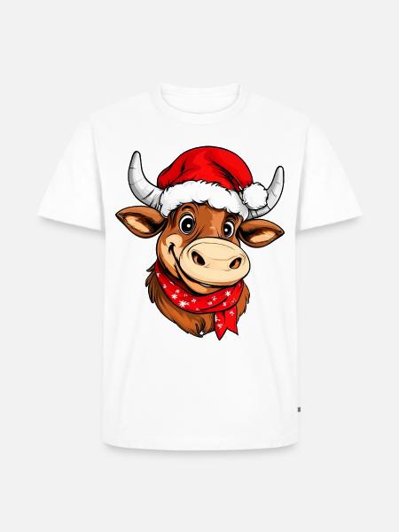 Christmas bulls - Men's Premium T-Shirt - white