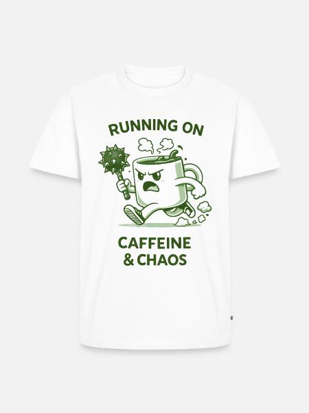 Running on Caffeine & Chaos - Men's Premium T-Shirt - white