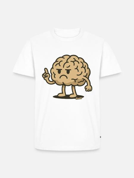 Angry Brain Pointing Finger - Men's Premium T-Shirt - white
