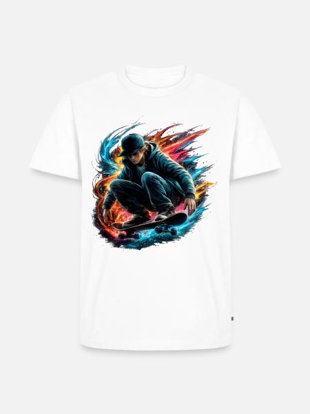 Neon Splash Skate Rider - Men's Premium T-Shirt - white