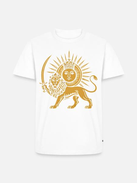 Solar Crowned Lion Emblem - Men's Premium T-Shirt - white