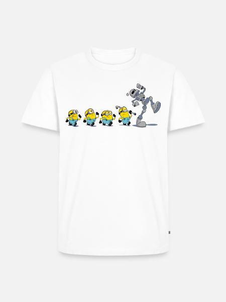 Minions In A Row With Robot - Men's Premium T-Shirt - white