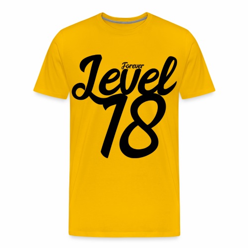 Forever Level 18 Gamer Birthday Gift Ideas - Men's Premium T-Shirt