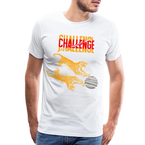 Double tiger fashion, jungle feline animals. - Men's Premium T-Shirt