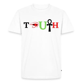 Truth -Afrinubi - Men's Premium T-Shirt - white - Front - Nico (187cm)