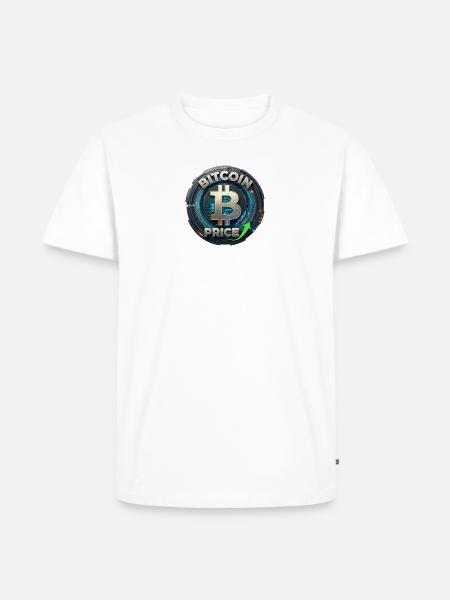Bitcoin Price Circuit Emblem - Men's Premium T-Shirt - white