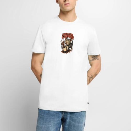 Funny Cat Coffee Lover Design – I Need More Coffee - Men's Premium T-Shirt