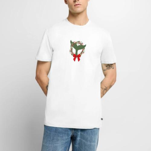 Holiday Whale Tail Wreath - Men's Premium T-Shirt