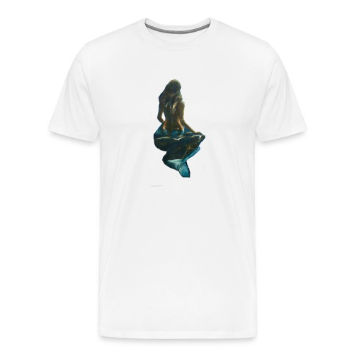 Midnight Mermaid on a rock - Men's Premium T-Shirt