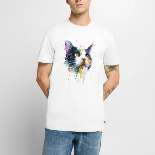 Cat: Painted Purr Expression - Men's Premium T-Shirt
