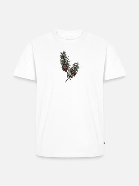 Evergreen Pinecone Sprigs - Men's Premium T-Shirt - white
