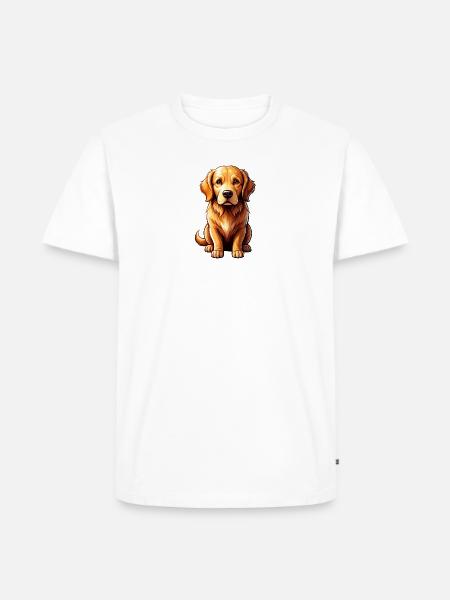 Golden Retriever Pop Art Charm - Men's Premium T-Shirt - white