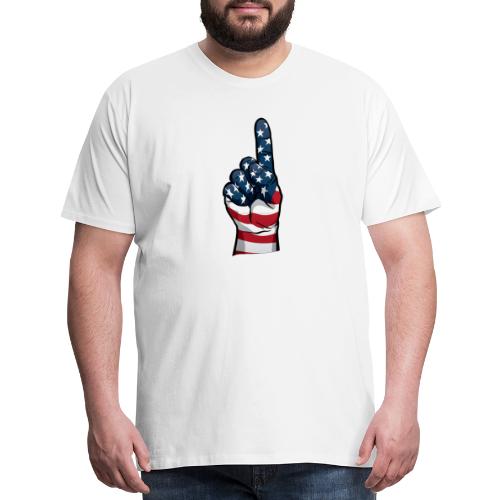 USA One Patriotic Hand in Red White and Blue - Men's Premium T-Shirt