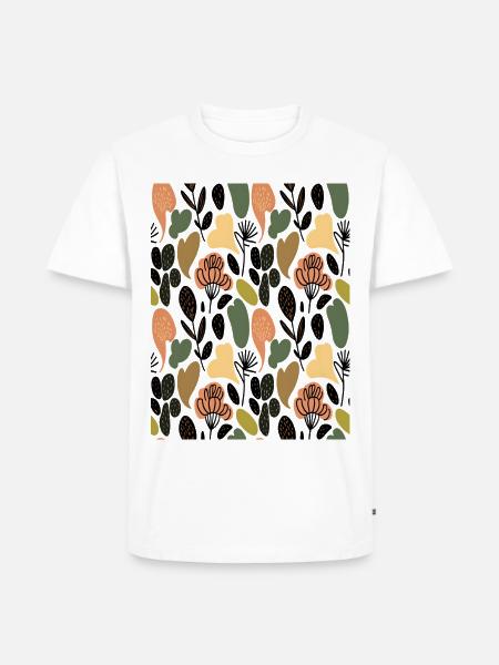 Rustic Botanical Floral Pattern - Men's Premium T-Shirt - white