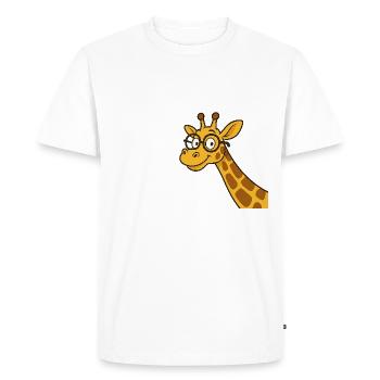 Giraffe Geek – Funny Cartoon Giraffe with Glasses - Men's Premium T-Shirt - white - Front - Nico (187cm)