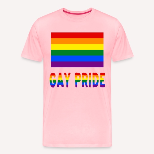 Gay Pride Flag and Words - Men's Premium T-Shirt