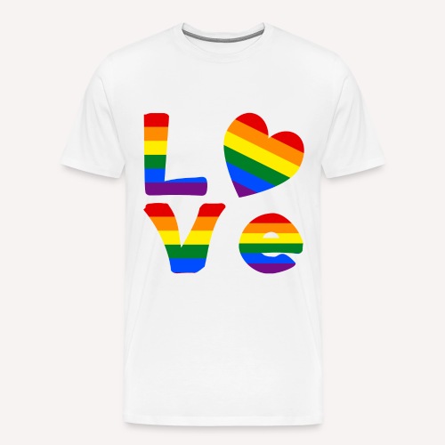 Gay Pride Rainbow LOVE - Men's Premium T-Shirt