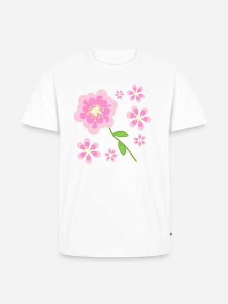pink flowers pattern - Men's Premium T-Shirt - white