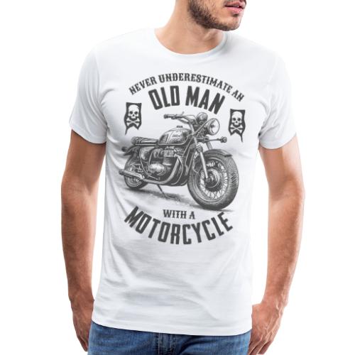 underestimate old man motorcycle - Men's Premium T-Shirt