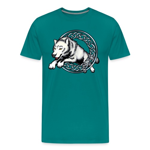 wolfleapingcircle - Men's Premium T-Shirt