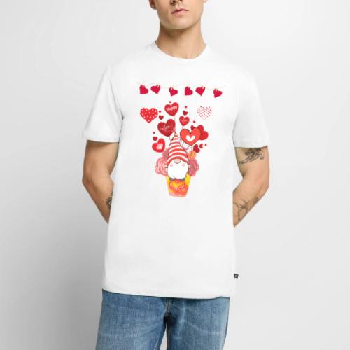 Design wrapped in love hearts, vibrating in love. - Men's Premium T-Shirt