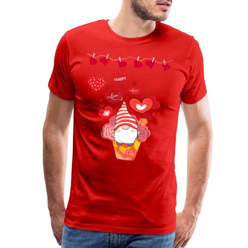 Design wrapped in love hearts, vibrating in love. - Men's Premium T-Shirt