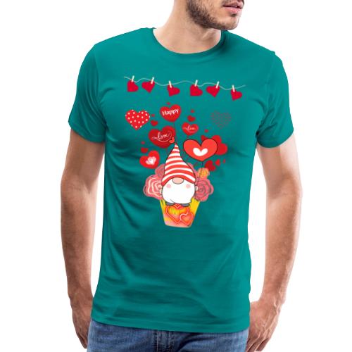 Design wrapped in love hearts, vibrating in love. - Men's Premium T-Shirt