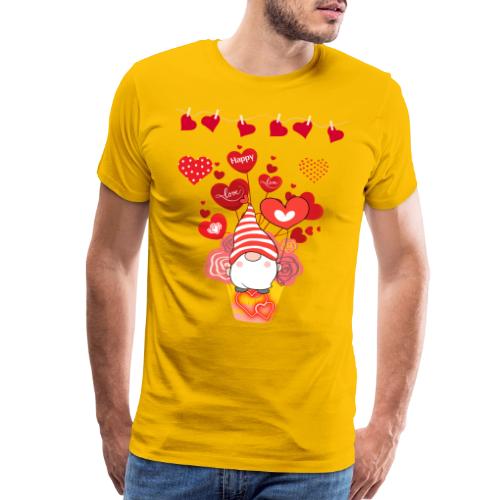 Design wrapped in love hearts, vibrating in love. - Men's Premium T-Shirt