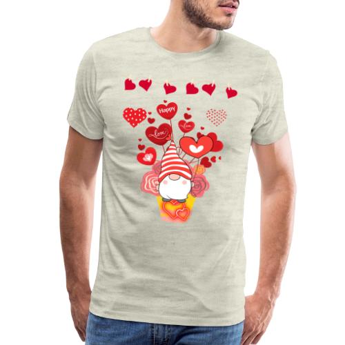 Design wrapped in love hearts, vibrating in love. - Men's Premium T-Shirt