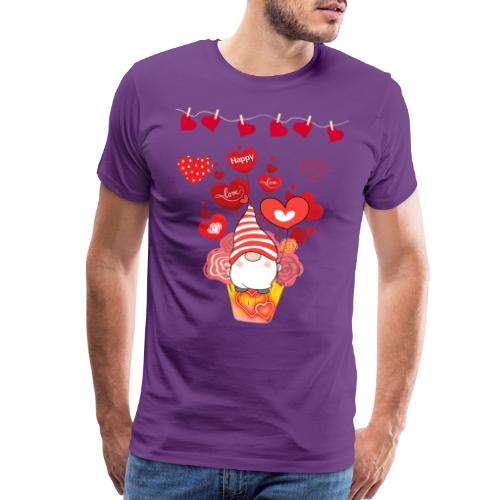 Design wrapped in love hearts, vibrating in love. - Men's Premium T-Shirt