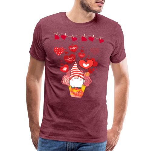 Design wrapped in love hearts, vibrating in love. - Men's Premium T-Shirt