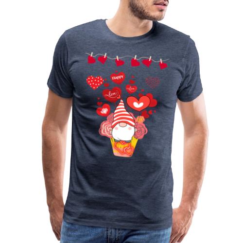 Design wrapped in love hearts, vibrating in love. - Men's Premium T-Shirt