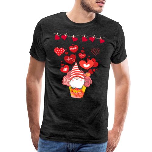 Design wrapped in love hearts, vibrating in love. - Men's Premium T-Shirt