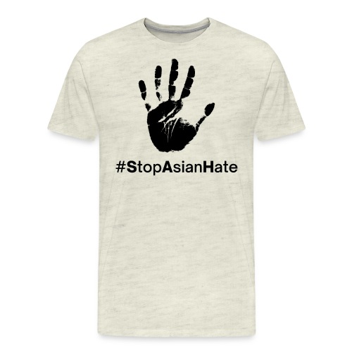 #StopAsianHate - Black Hand Stop Sign - Men's Premium T-Shirt