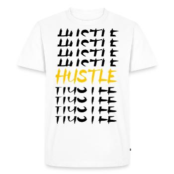 Hustle - Men's Premium T-Shirt - white - Front - Nico (187cm)