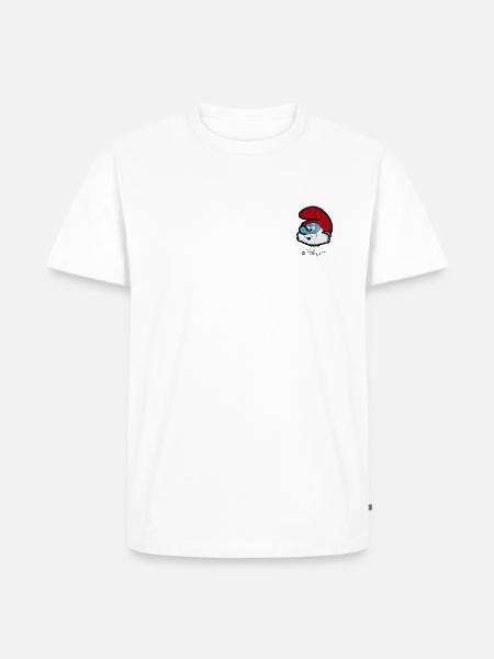 The Smurfs Papa Smurf Embroidery - Men's Premium T-Shirt - white