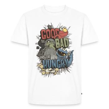 Sesame Street Good Bad And The Hungry - Men's Premium T-Shirt - white - Front - Nico (187cm)