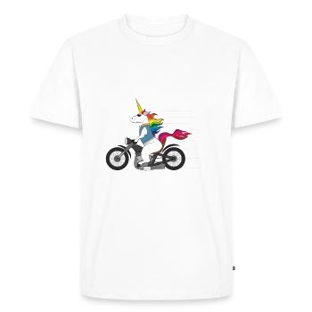 Tough Unicorn Biker Motorcycle Trending Gift - Men's Premium T-Shirt - white - Front - Nico (187cm)