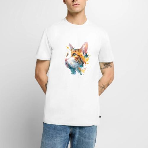 Cat: Feline Ink Burst - Men's Premium T-Shirt