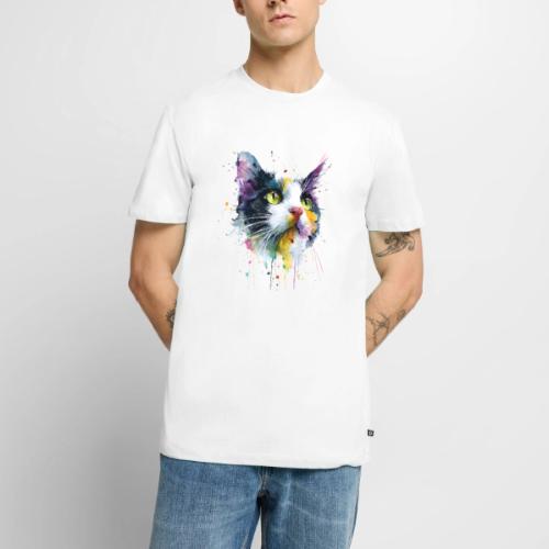 Cat: Painted Purr Expression - Men's Premium T-Shirt